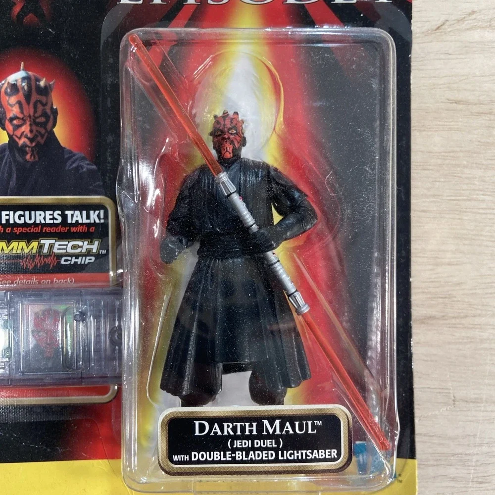 Star Wars Episode 1 Talking RARE Black Vest  Darth Maul Double Bladed Lightsaber